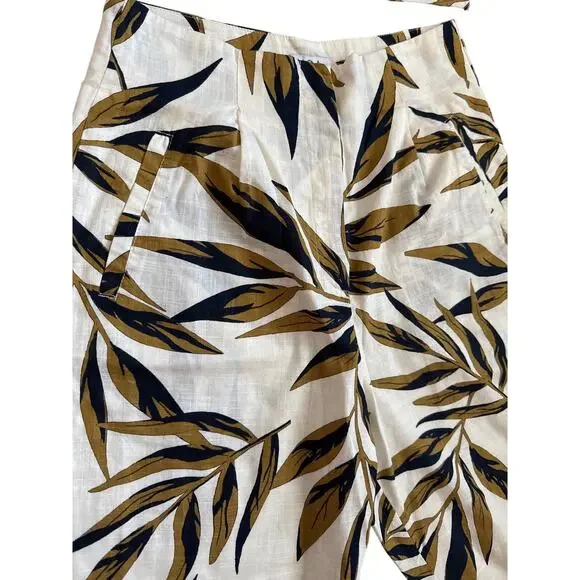 J.O.A Tropical Palm Print Cotton Crop Top & High-Waisted Ankle Pant Set Size XS‎ - Picture 7 of 10